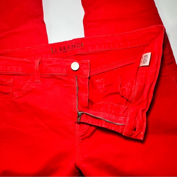 EUC Size 31 J Brand Skinny Leg Lipstick Pants Bright Red Skinny Pants 074 - Picture 9 of 11